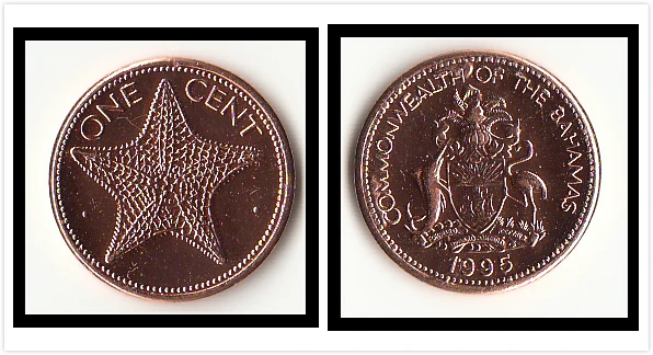 Bahamas 1 Cent Coin Caribbean Latin America 100% Real Original Coins Collection Unc New | Дом и сад
