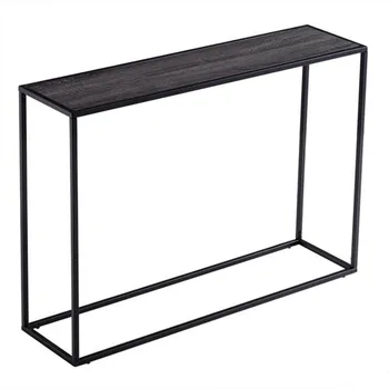 

Console Table (106 x 28 x 76)cm Grey Wood Grain Simple Single Layer Console Table