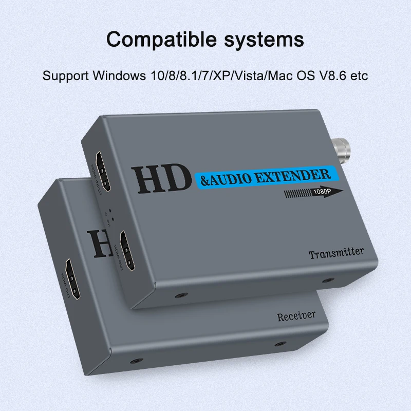 Extensor de Hdmi Coax 1080p Extensor Receptor e Transmissor Hdmi sem Latência para tv Box até 500m Cabos de computador e conectores - Imagem 3