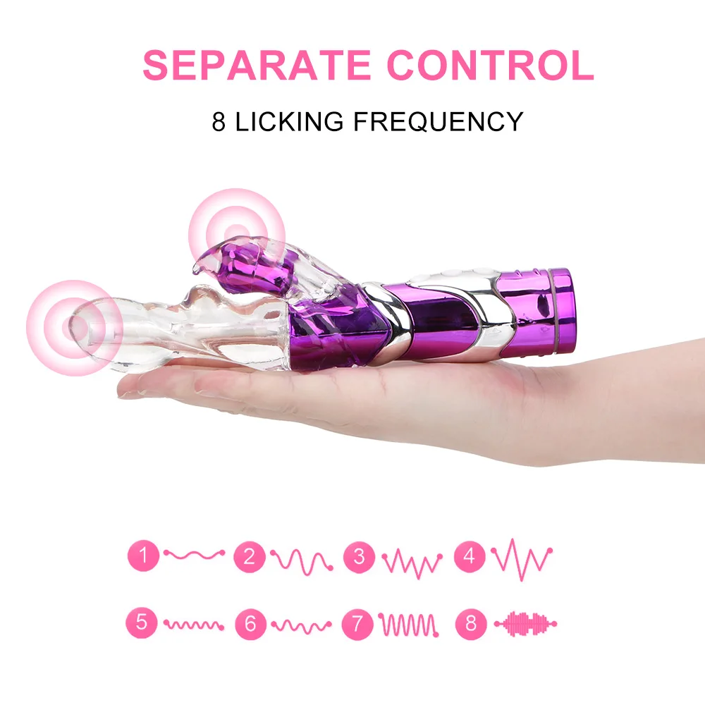 8 Speeds Klitoris Massager Vibrerande Dildo Vuxenprodukter Silikon G Spot Rabbit Vibrator Masturbat_voghion.com
