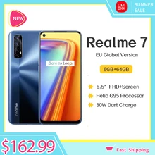 Realme 7 Smartphone 6GB+64GB Global Version Android 10 NFC 6.5'FHD 30W Dart Charge 5V/6A Helio G95 48MP 5000mAH Mobile CellPhone