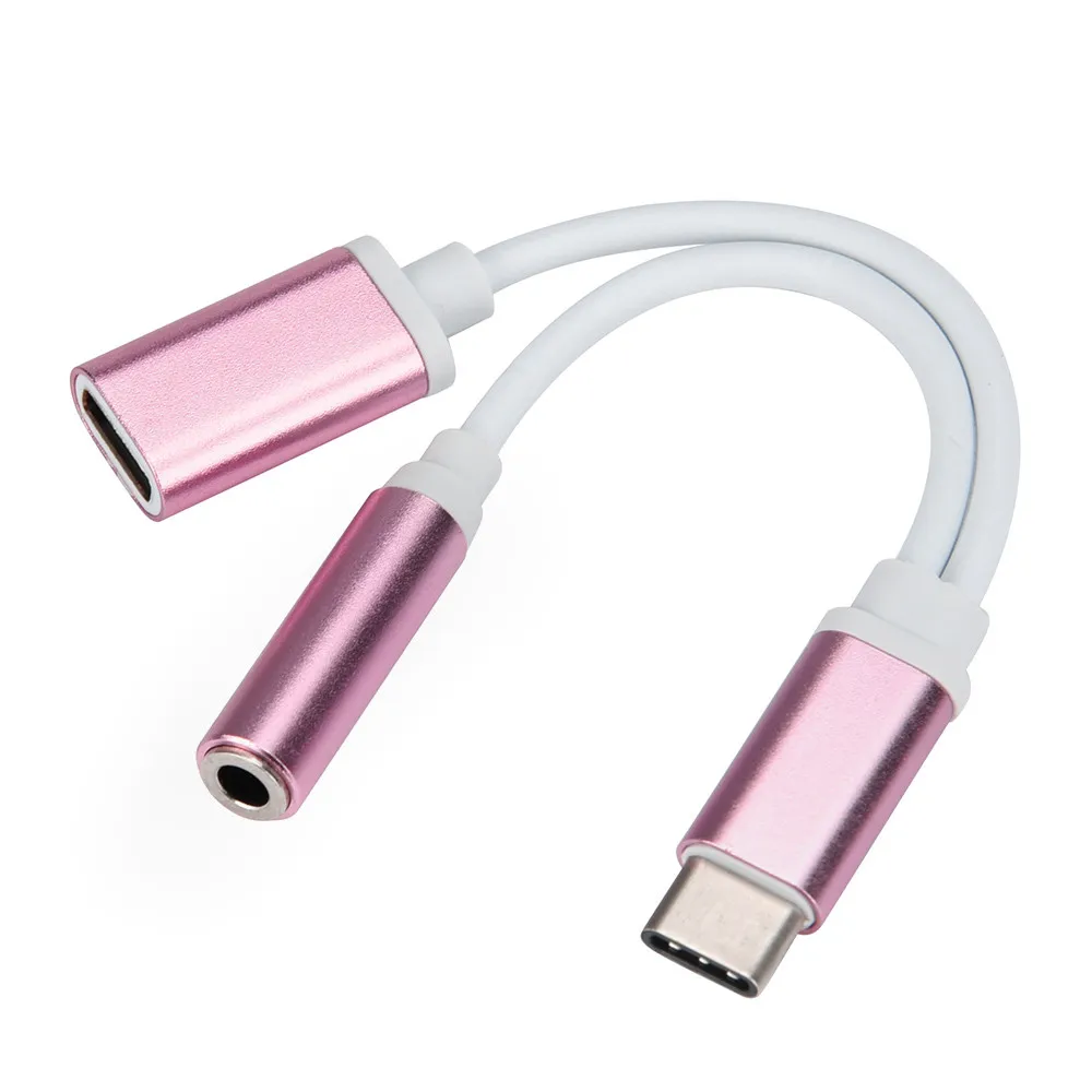 Бестселлер адаптер usb type-C до 3,5 мм разъем наушники AUX аудио сплиттер конвертер адаптер мобильный телефон зарядный адаптер# yl