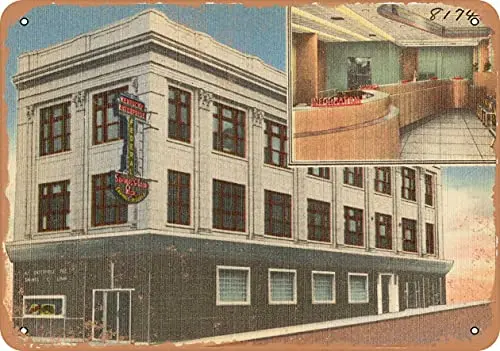 Cartello In Metallo-Cartolina Del Kentucky-La Casa Del Kentucky Enterprise Associazione Di Risparmio E Credito Federale, Parete Vintage Dall'Aspetto A