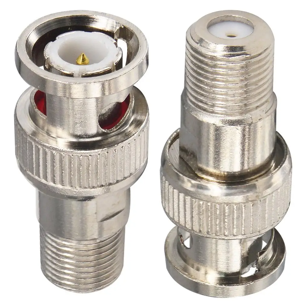 2 Pieces Bnc To F Adapter Bnc Male To F Female Coax Rf Connector Rg6 Rg59 Metal Adapter
