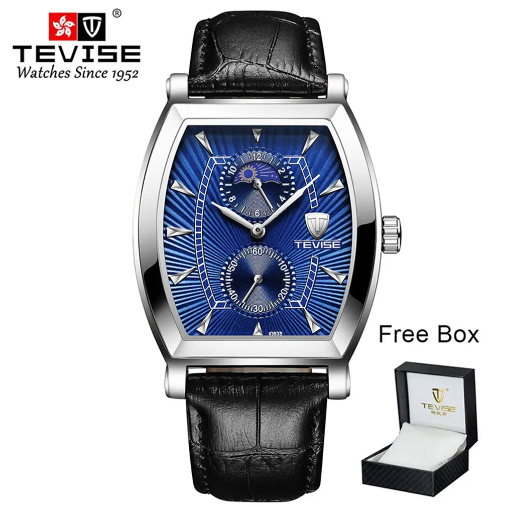 

TEVISE Men's 8383S Quartz Watch Stainless Steel Belt Box Packaging Luminous Watch Waterproof Solid Belt