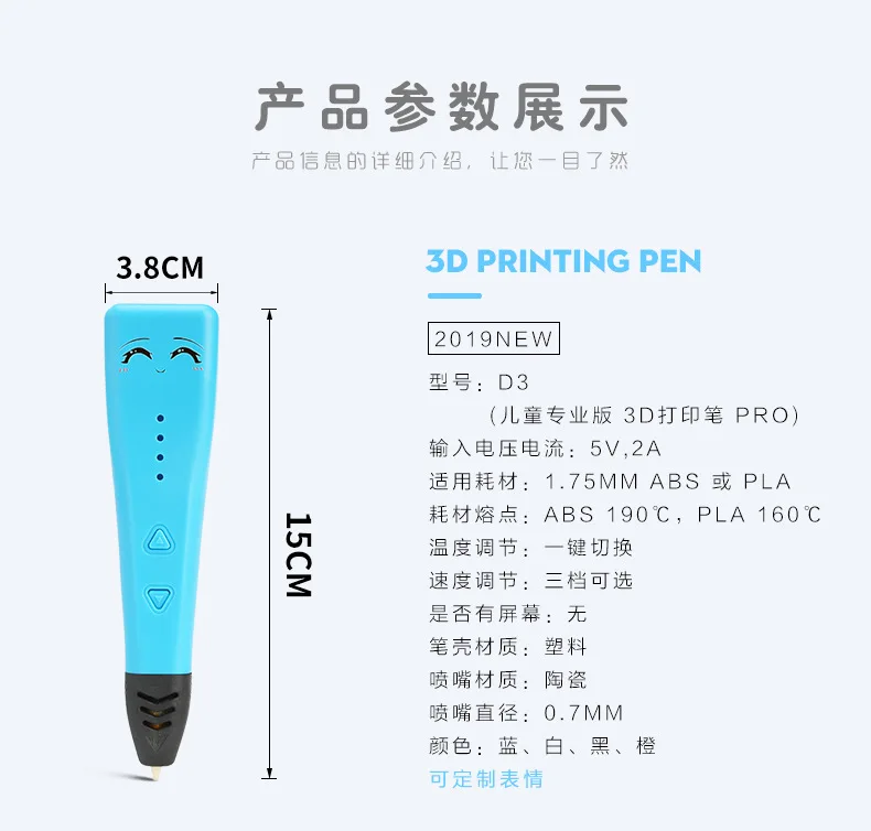 DEWANG 3D ручка оригинальная DIY 3D Ручка для печати ABS/PLA нити креативная игрушка подарок для детей дизайн рисунок может изменить лицо