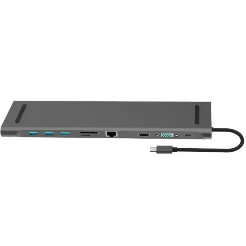 

Suitable For Phone Laptop 10 In 1 USB Hub Practical Type C USB3.0 RJ45 Dock Station Portable 10 In 1 USB Hub HDMI Adapter