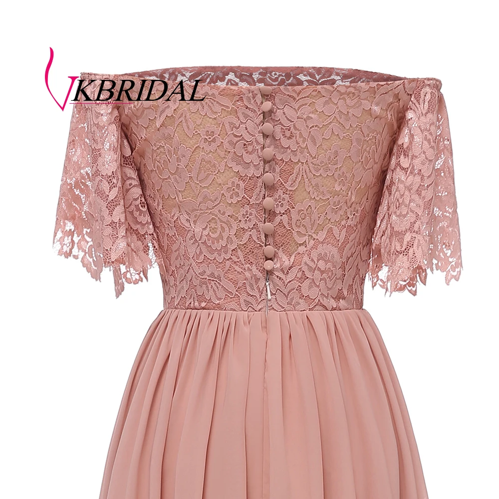 Vkbridal платье подружки невесты для свадебной вечеринки шифон Кружева vestidos de madrinha А-силуэт Формальное длинное платье для выпускного вечера