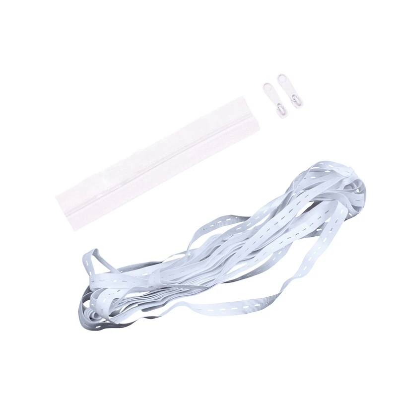Best 1 Pcs 10M Button Hole Knit Elastic Band Sewing Craft 20Mm& 1 Pcs 5M Seamless Zipper 4Mm and 10 Zipper Head Color Random Ny