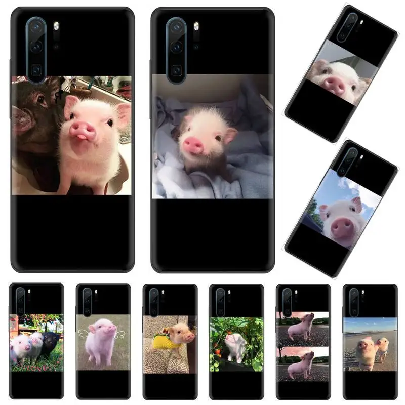 

Cute Little Pink Pet Pig Phone Case For Huawei P9 P10 P20 P30 Pro Lite smart Mate 10 Lite 20 Y5 Y6 Y7 2018 2019