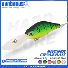 HuntHouse long lips pike crankbait 60mm 14g deep diving perch crankbaits wobbler freshwater zander crank bait fishing lure lw417