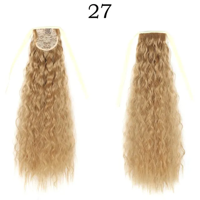 Corn Wavelength Ponytail Synthetic Fake Bandage Hair Extension Black-tailed Blond Girl Heat-resistant Ladies Special Extra Long P1B/613