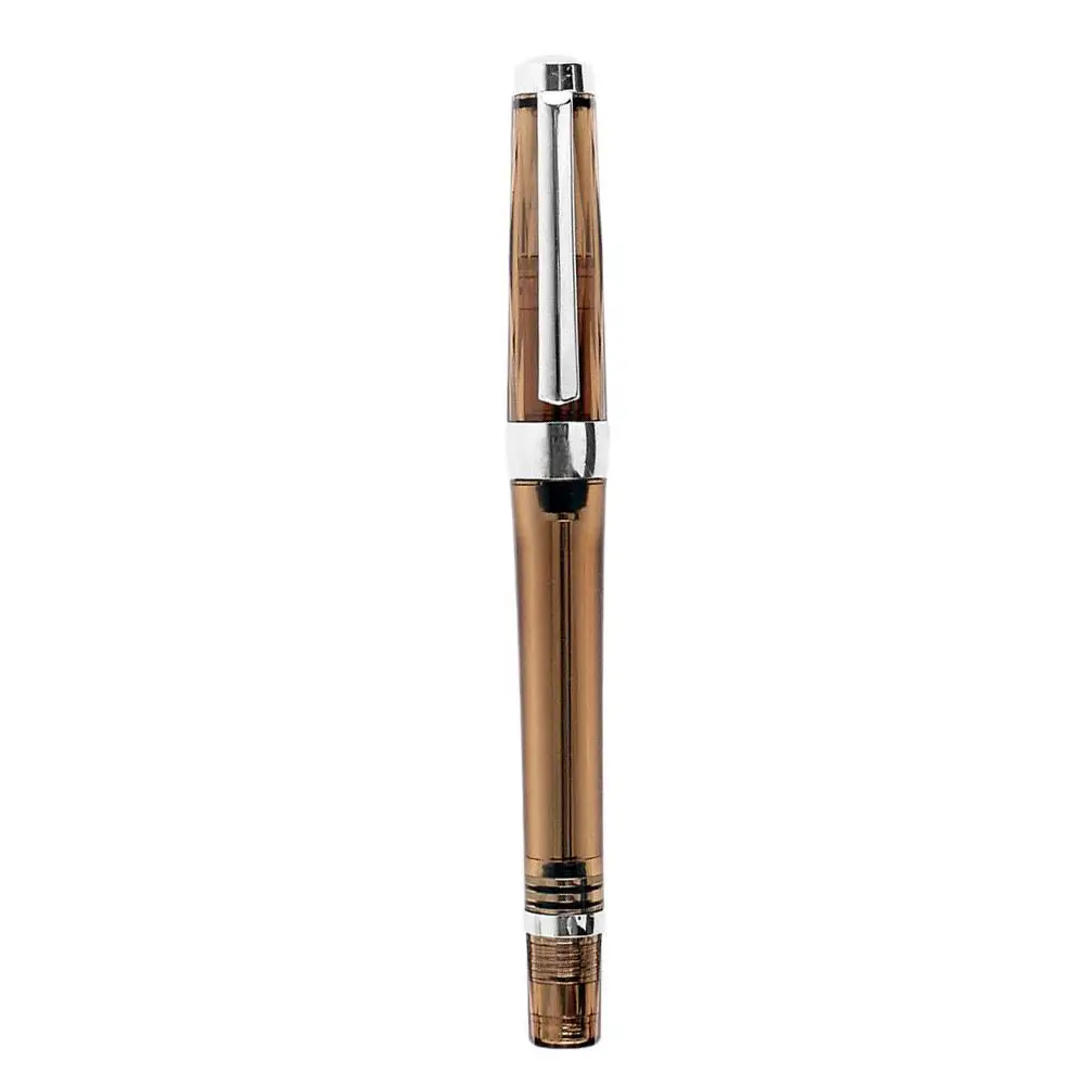 Новинка 3013 вакуумная авторучка из смолы прозрачное качество EF/F Перо 0,38/0,5 мм Перьевая ручка Перо чернильная ручка бизнес подарок - Цвет: Brown