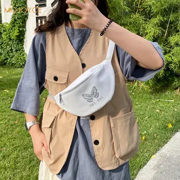

Classic Texture Casual Chest Bags Women PU Fanny Purse Waist Female Creative Design Chic Butterfly Messenger Packs