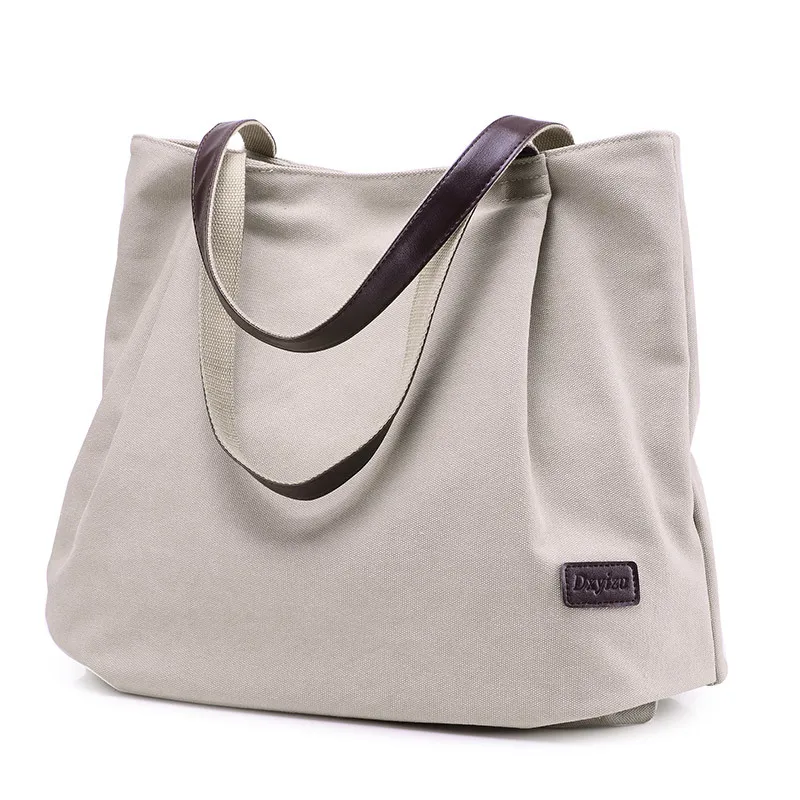 

2019 new JIULIN high-quality casual canvas large capacity Korean version of the sleek minimalist handbag women bag