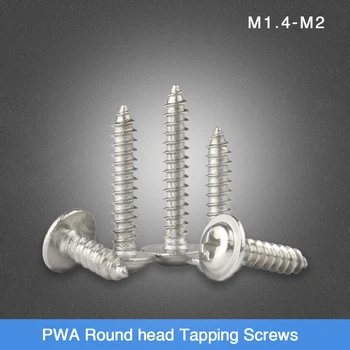 

M1.4 M1.7 M2 Cross Round Head 304 Stainless Steel Self-tapping with Pan Head Screws With Collar Pad Washer Silver Fastener Screw