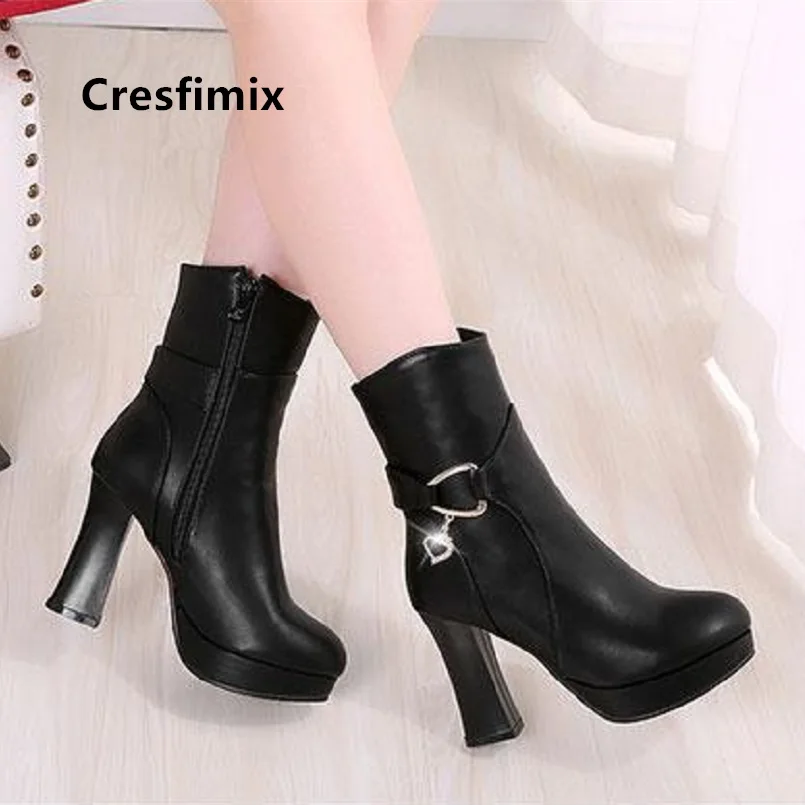 Botas De Mujer/женские модные милые водонепроницаемые ботинки из искусственной кожи черного цвета женские уличные зимние ботинки для отдыха осенние ботинки E6046