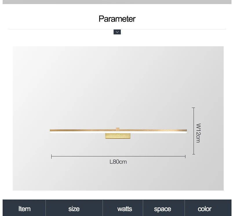 Современный светодиодный светильник для зеркала L400/600/800 W AC90-260V настенный зеркало с подсветкой led лампа Ванная комната светильник матовое золото готовой