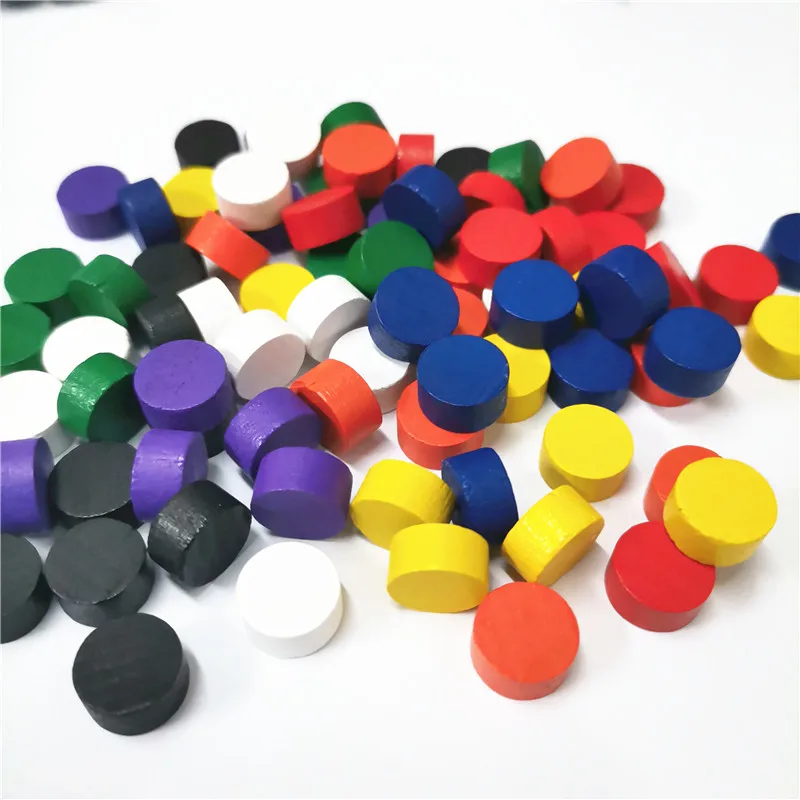 100pcs 10*5MM 8 Colors Pawn Wooden Game Pieces Pawn/Chess Boardgame AccessorYRDE 