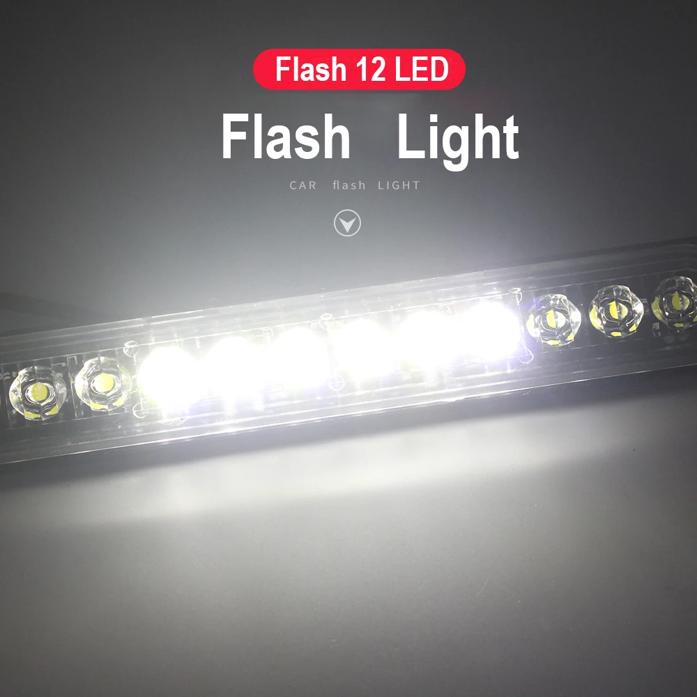 

4x Car Truck Strobe Flash Light Strip Side Lamp Bar Ultra Thin 36W White 12-LED