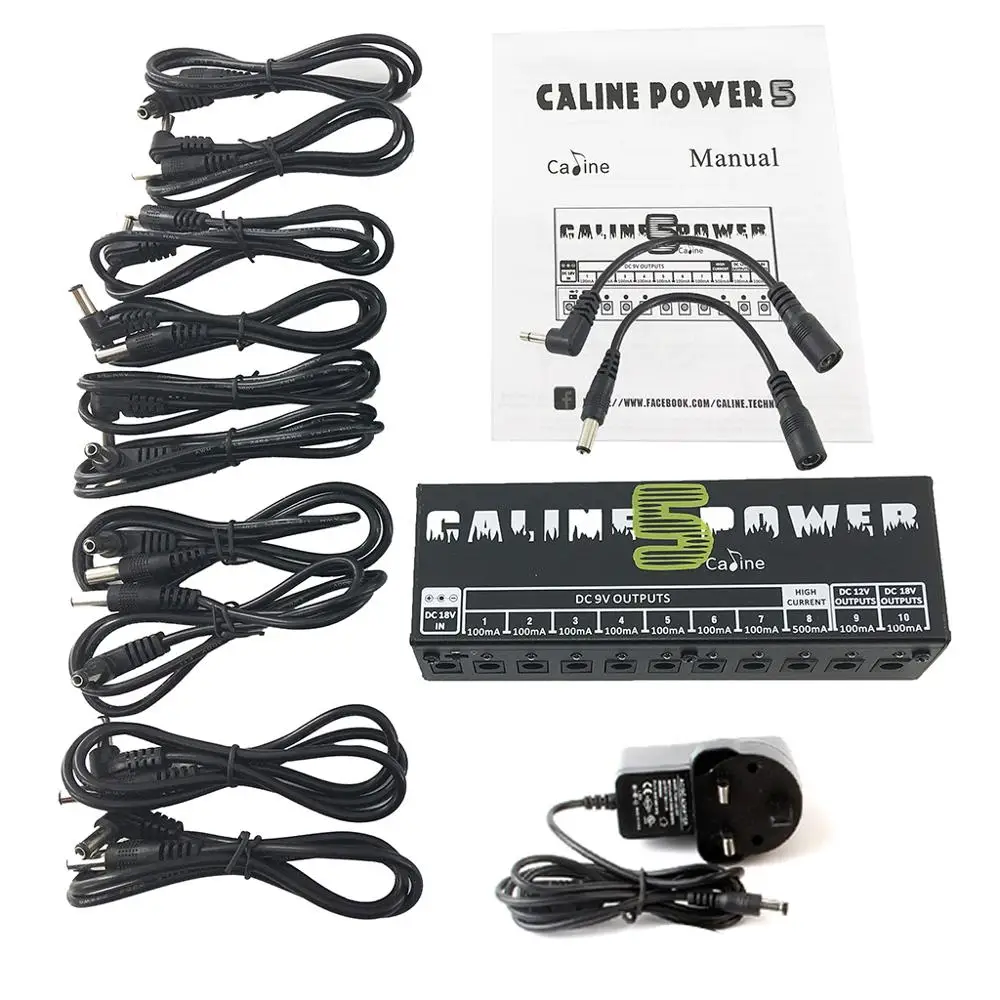 UK Caline CP-05 источник питания 10 выходная мощность для 9 V, 12V или 18V гитары педаль эффектов - Цвет: UK