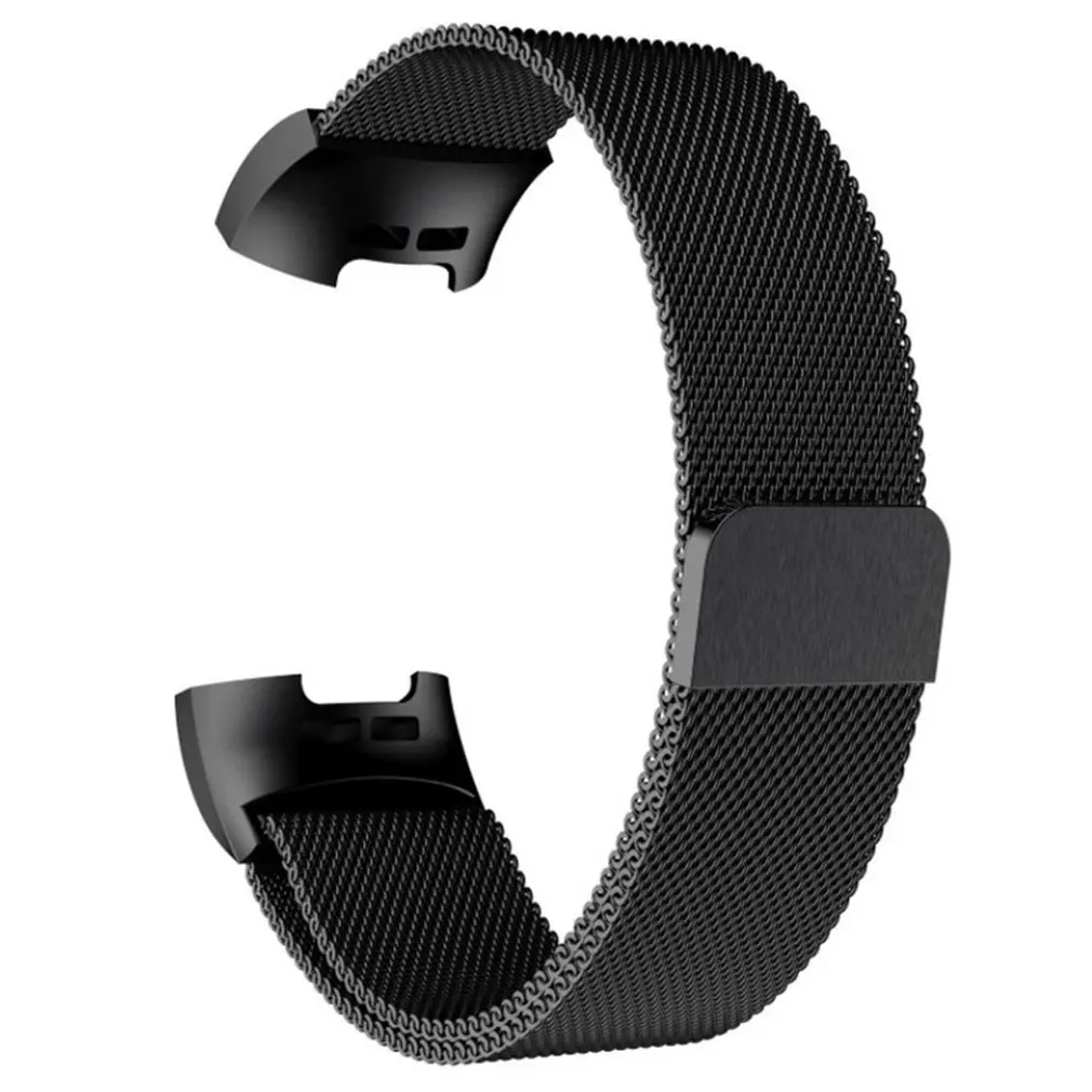 Новая магнитная металлическая Миланская петля для Fitbit Charge 3 ремешок Charge 2 ремешок Замена для Charge 2 полосы Charge3 - Цвет: Черный