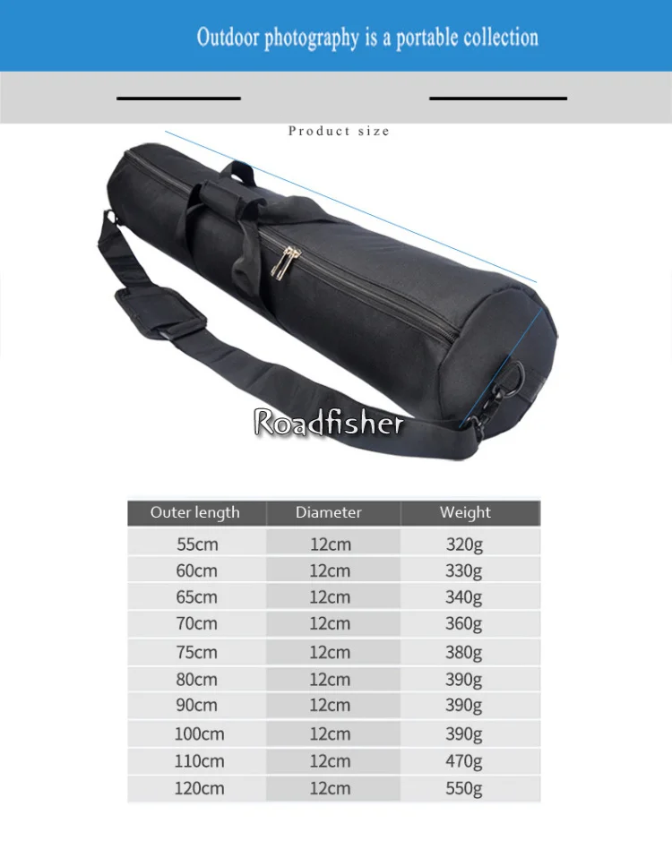 Roadfisher 55~ 120 см длинный толстый Водонепроницаемый штатив монопод сумка для хранения сумка для переноски сумка для фотографии легкий Полюс стенд