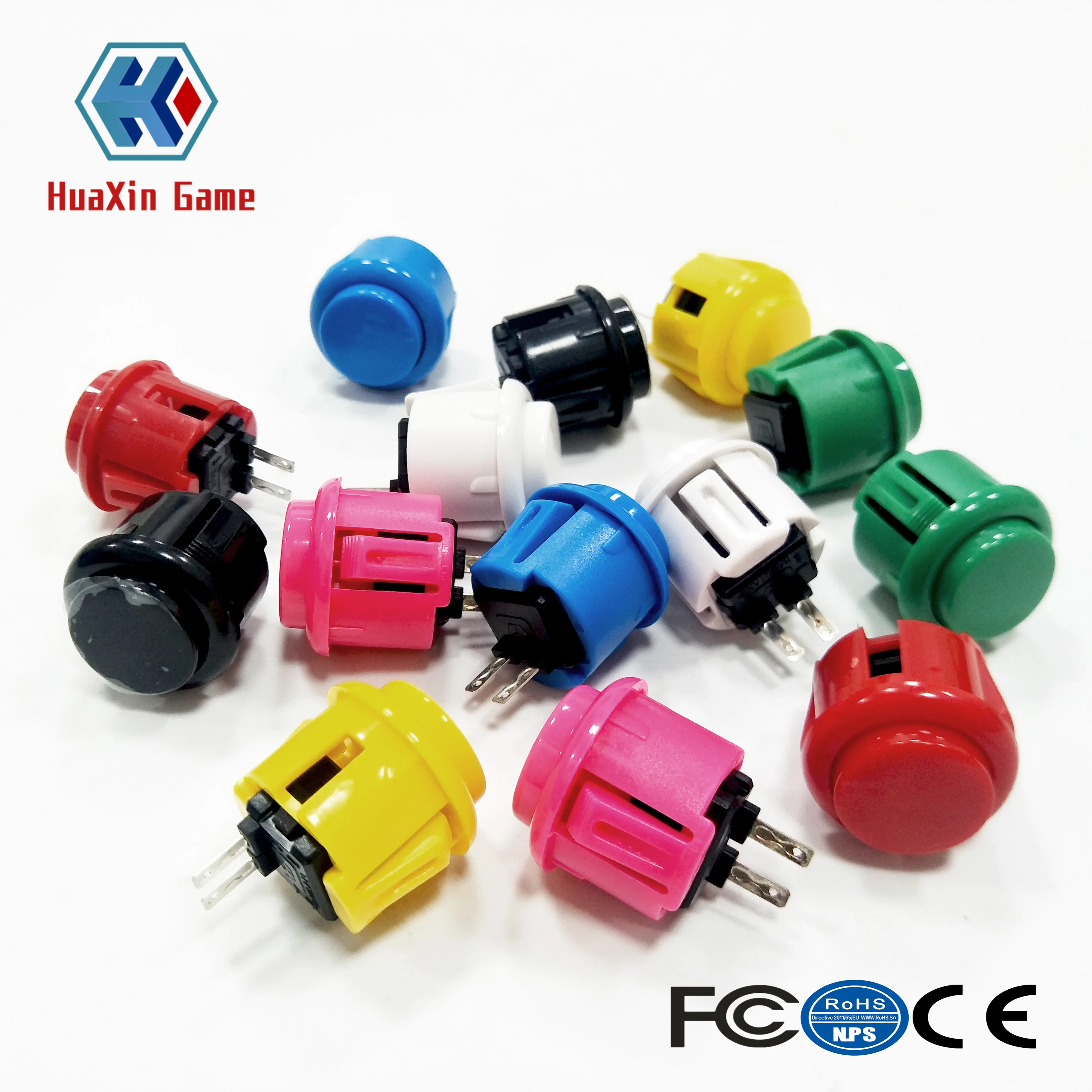 100 Pcs All'Ingrosso 24 Millimetri Arcade Bottoni Interruttore Perfetto Sostituire Per Sanwa Obsf-24 Obsc-24 Obsn-24 Push Button Fai Da Te Di Combatti