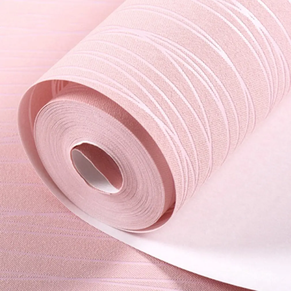 

Simple Home Stripe Wallpaper Modern Bedroom Wallcovering Wall Paper For Living Room Decoration Roll Home Sticker light pink