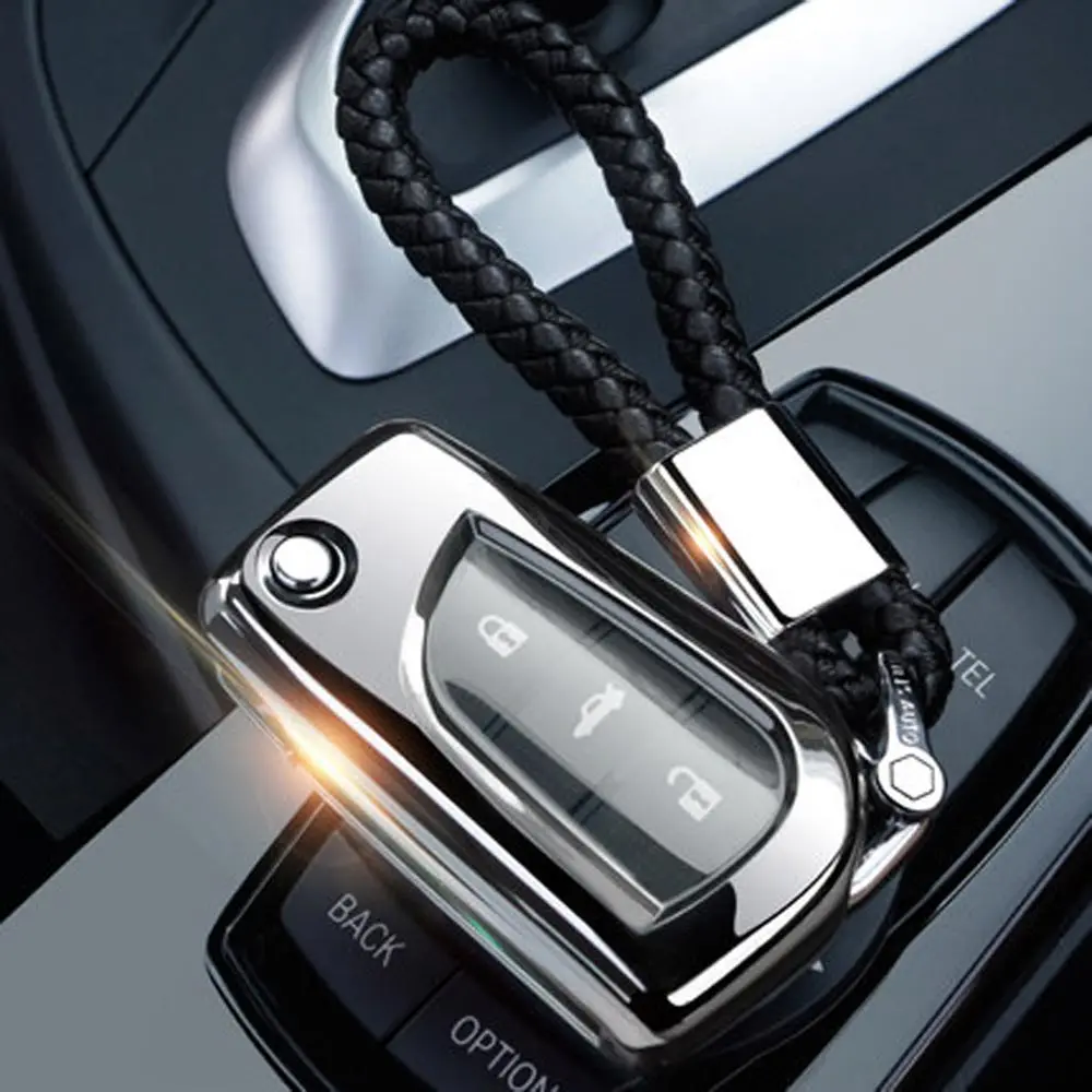 Option 10 2 3 кнопки ТПУ складной Автомобильный ключ чехол для Toyota Highlander Prado Hilux Aygo Lewin eiz Scion TC IM-16 fob ключ дом - Название цвета: Option 10