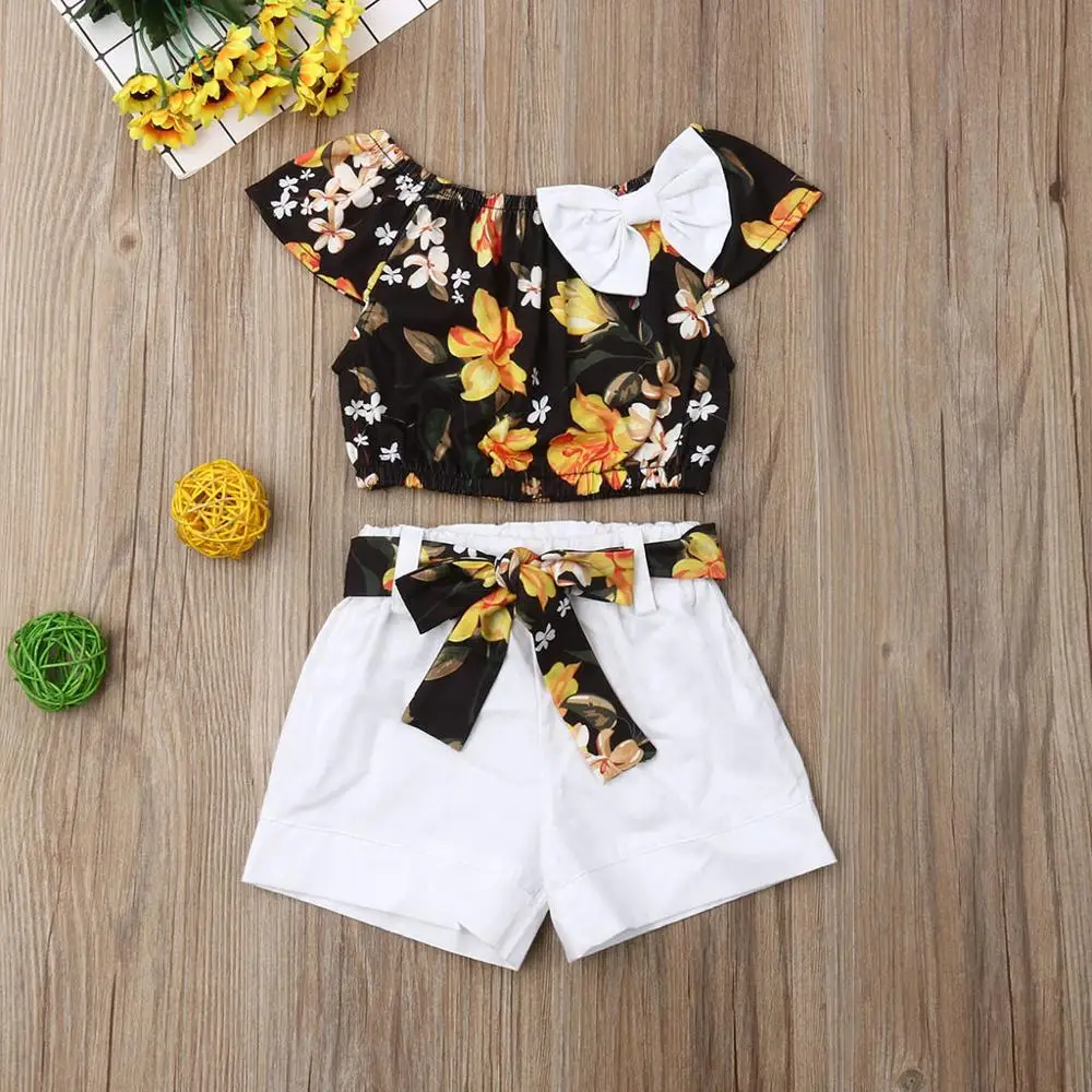 baby-girl-setToddler-Kids-Baby-Girls-Floral-Tops-Solid-Children-s-ruffle-collar-floral-top-solid