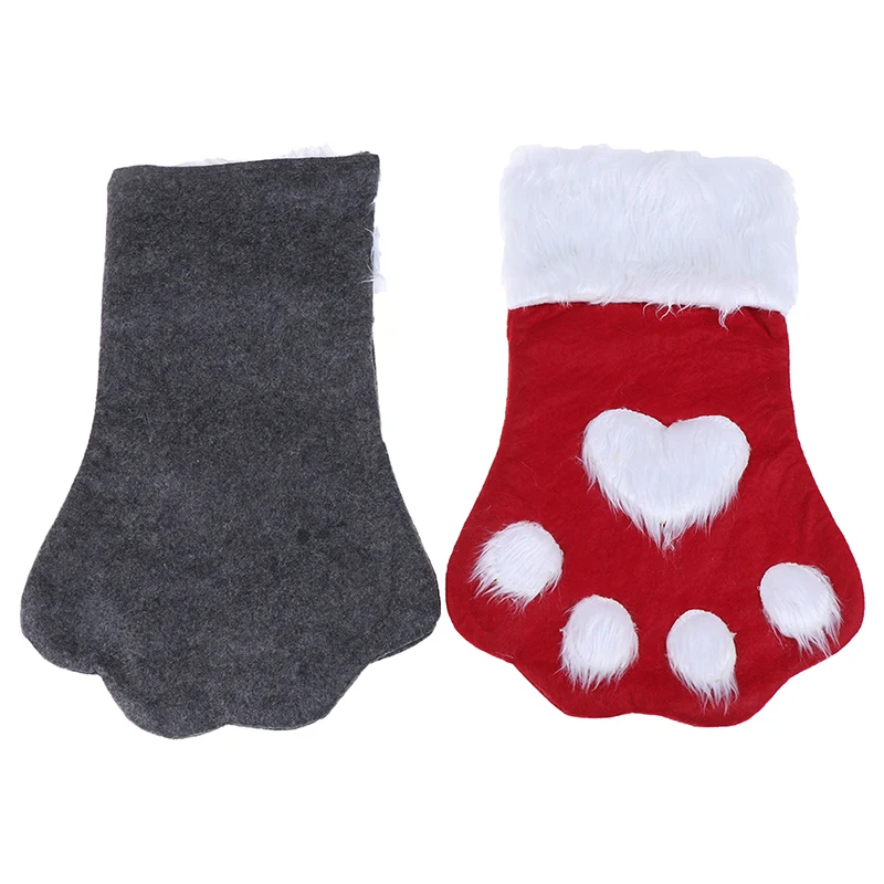 Новогодний декор, плюшевый рождественский подарок, сумки для собак, кошек, носки "лапки", Рождественская игрушка брелок с игрушкой, подарки