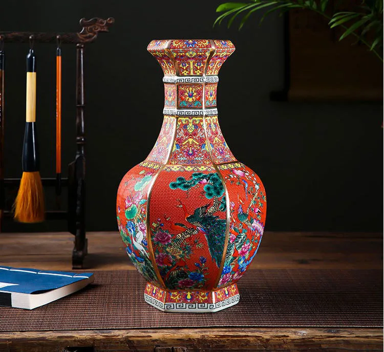 FOCUSDECOR цветок и птица в античном стиле синий qianlong керамическая ваза для украшение домашнего стола большая китайская ваза синего цвета с