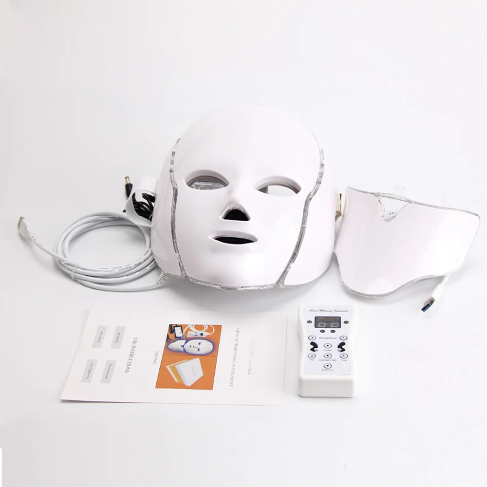  7 Colors LED Facial Mask Face Mask Machine Photon Therapy Light Therapy Acne Mask Neck Beauty LED M - 4000112821761