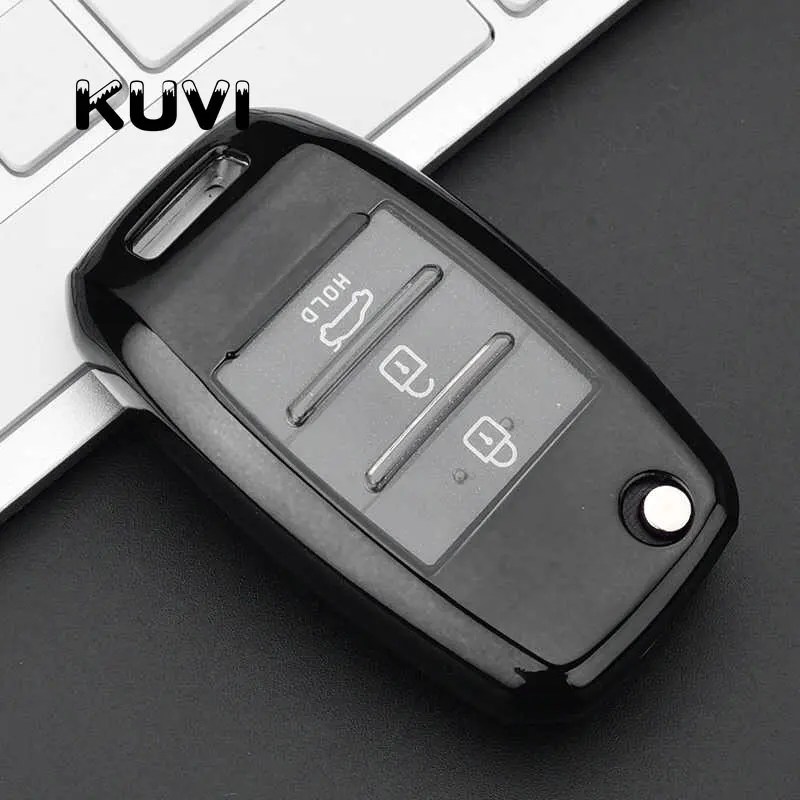 ТПУ чехол для ключей, защитный чехол для KIA Sid Rio Soul Sportage Ceed Sorento Cerato K2 K3 K4 K5, защитный чехол для пульта дистанционного управления - Название цвета: black