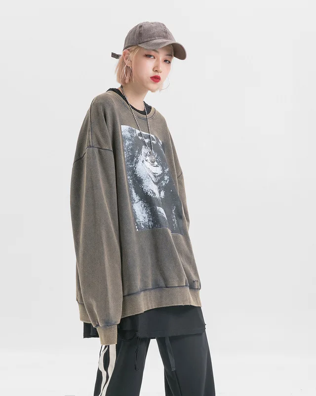 Марка New Fashion Hi Street толстовка с капюшоном в стиле хип-хоп, Для мужчин принтом в стиле ретро больших размеров уличная кофты Для мужчин/Женский пуловер, худи R1973