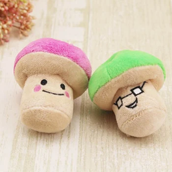 

2 Style Plush Sound Cute Squeaking Vegetable Mushroom Design Toys Gift for Children