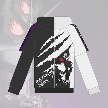 

Anime Masked Rider/Kamen Rider Fang Joker Casual Hooded Hoodie Sweatshirt Coat Splice Unisex Harajuku Autumn Loose Pullover Tops