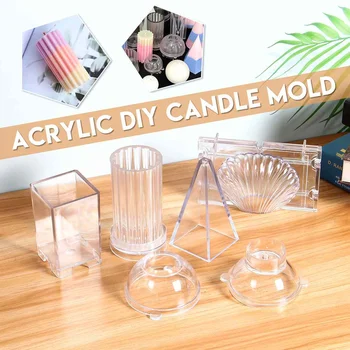 

Clear Acrylic Candle Mold Candle Making Moulds Candles Soap DIY Candle Craft Tools Clay Molds Craft Tools Sphere Pyramidal Shape