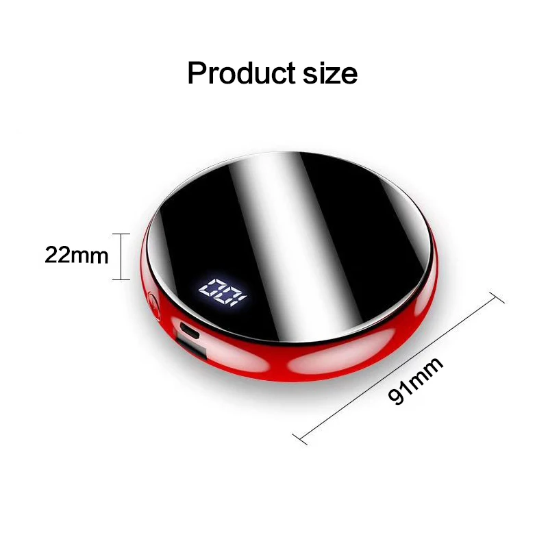 Mi ni Round power Bank 20000 мА/ч для iPhone Xiaomi mi 9, внешний аккумулятор, внешний аккумулятор, быстрая зарядка, зарядное устройство для телефона, светодиодный цифровой повербанк