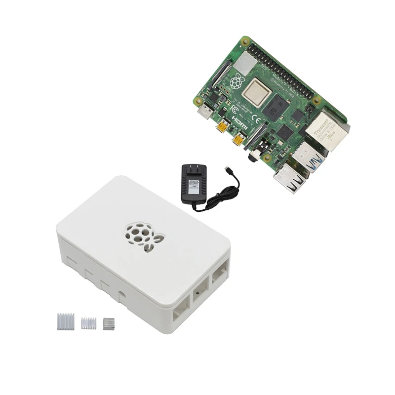 Лидер продаж для Raspberry Pi 4 Модель B ABS чехол 4G Оперативная память DIY Kit с белым радиатора 5V 3A Мощность адаптер для Raspberry PI 4B