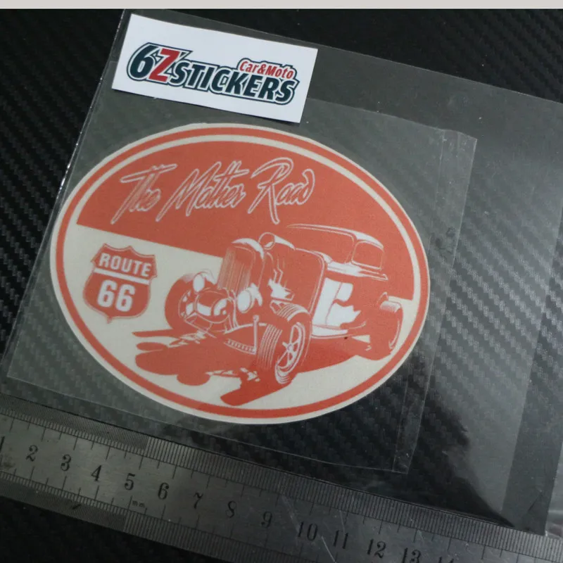 Hot Rat Rod Route 66 Sticker motorbike motorcycle Biker Triumph Reflective stickers Vespa decals