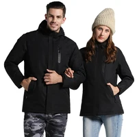 Couples USB Heated Jacket Men Women Waterproof Jacket Down Cotton Hiking Coat Keep Warm Waterproof Heating Vest 2