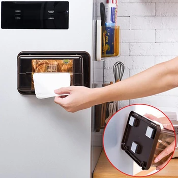

Magnet Napkin Storage Boxes Tissue Storage Box For Kitchen Refrigerator Freezer Paper Storage Container Fridge Storage Box
