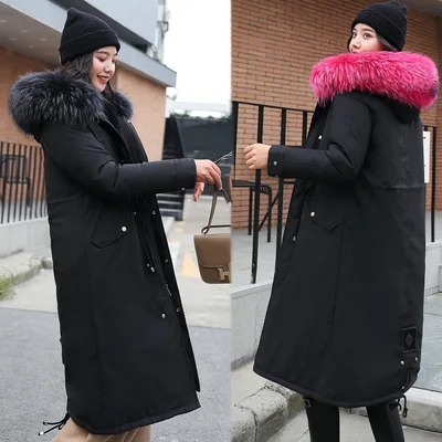 

Parka Women's 2019 Autumn And Winter New Style Wool Liner Large Fur Collar Deconstructable Mid-length Overcoat