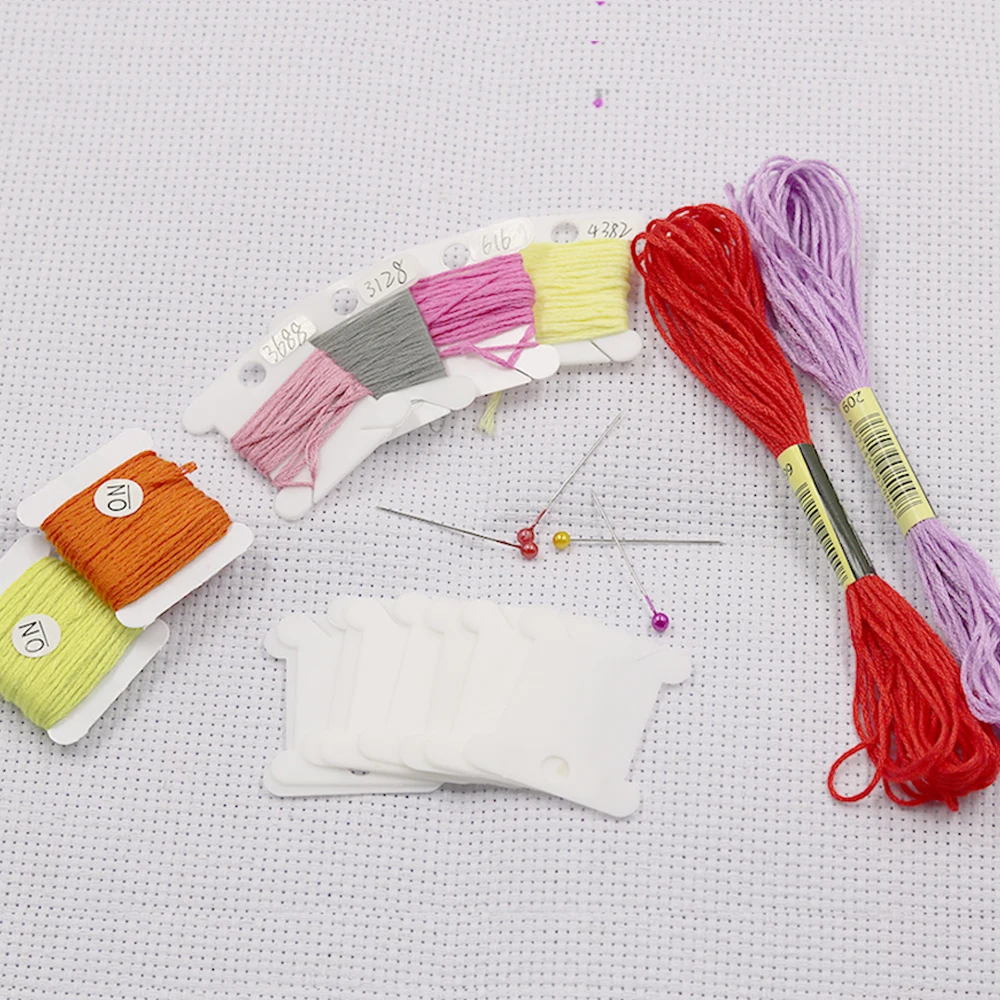 1500 шт Пластиковые шпульки для ниток карта для нити вышивка крестиком нить Органайзер DIY держатель швейные инструменты