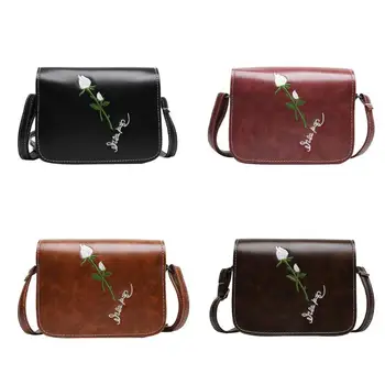 

Trendy Embroidered Flower Bag Women Personality Leather Purse Messenger Shoulder Crossbody Handbag Ladies Birthday Present