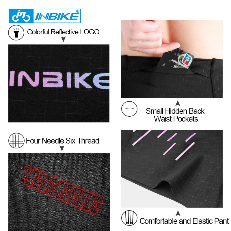 INBIKE New Pro Cycling Pants Women Anti-sweat 3D Padded Shockproof Thin Racing Bicycle Pants MTB Bike Cycling Trouser LW005