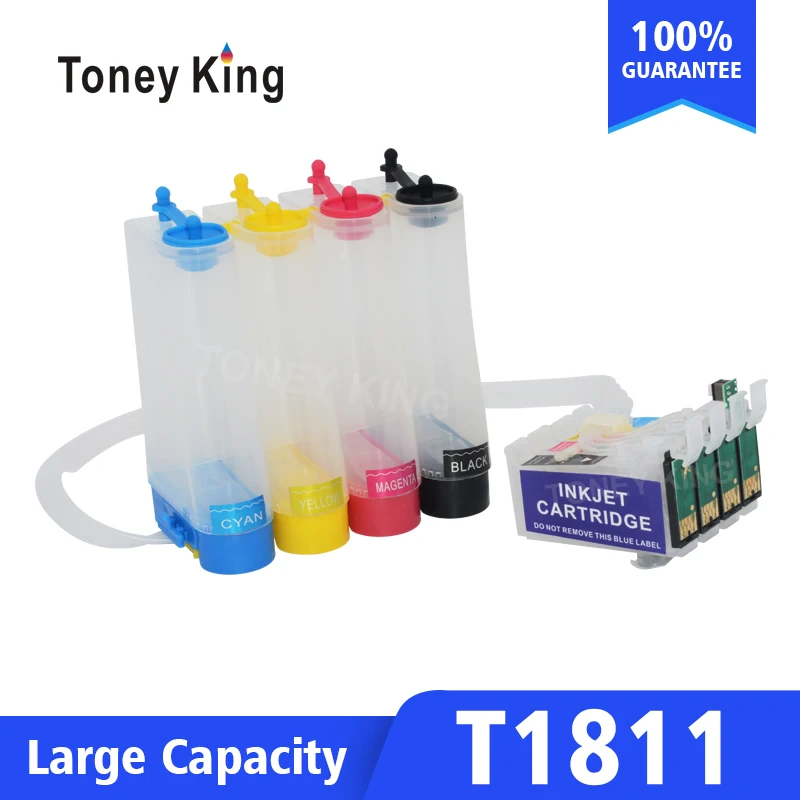 Contínuo de Tinta para Epson Printer com o Chip de Reset Toney Sistema Expression Início Xp-30 102 202 205 302 305 402 405 Rei T1811 Kit
