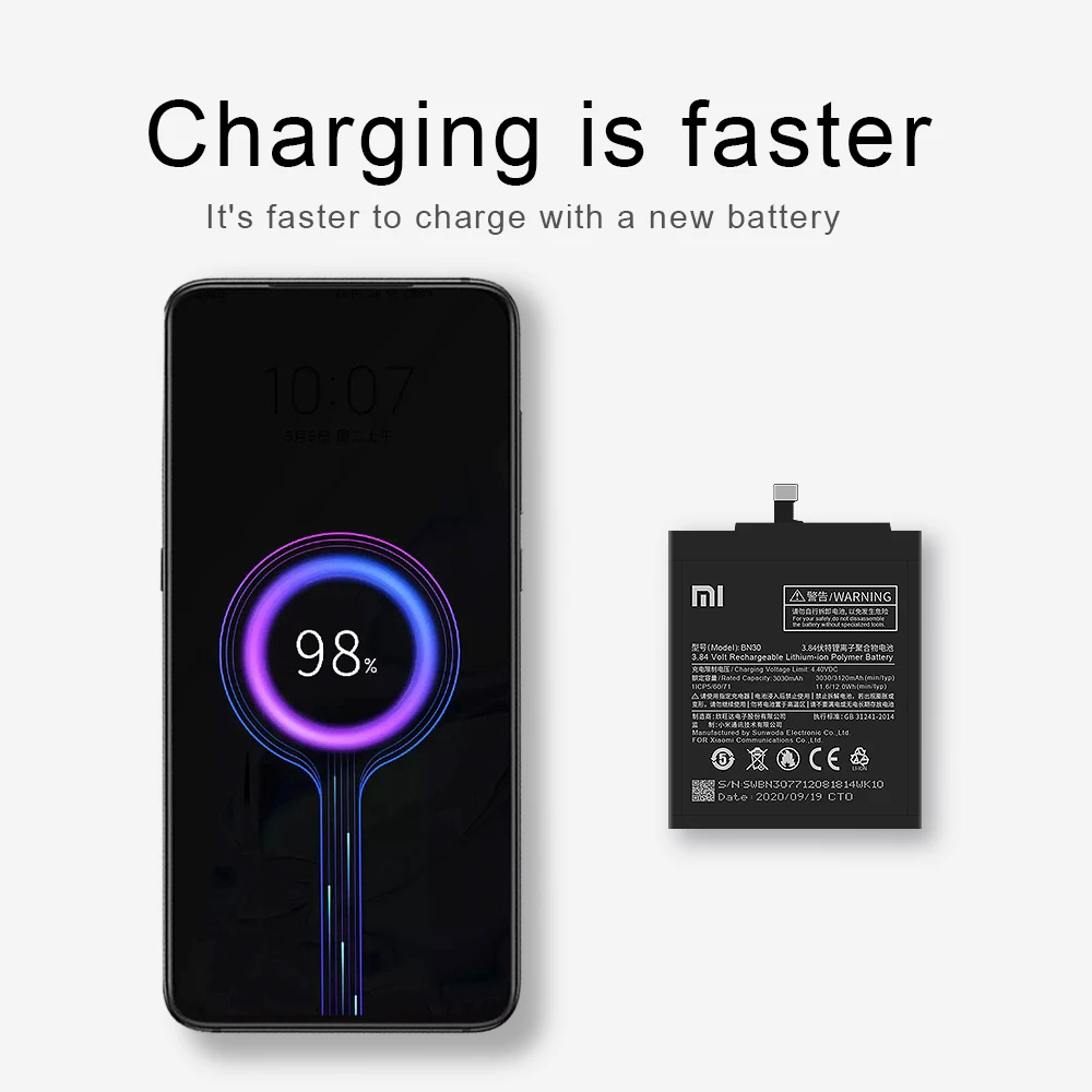 100% Оригинальный аккумулятор для телефона Xiaomi Redmi 4A Hongmi BN30 3120 мАч высокое качество